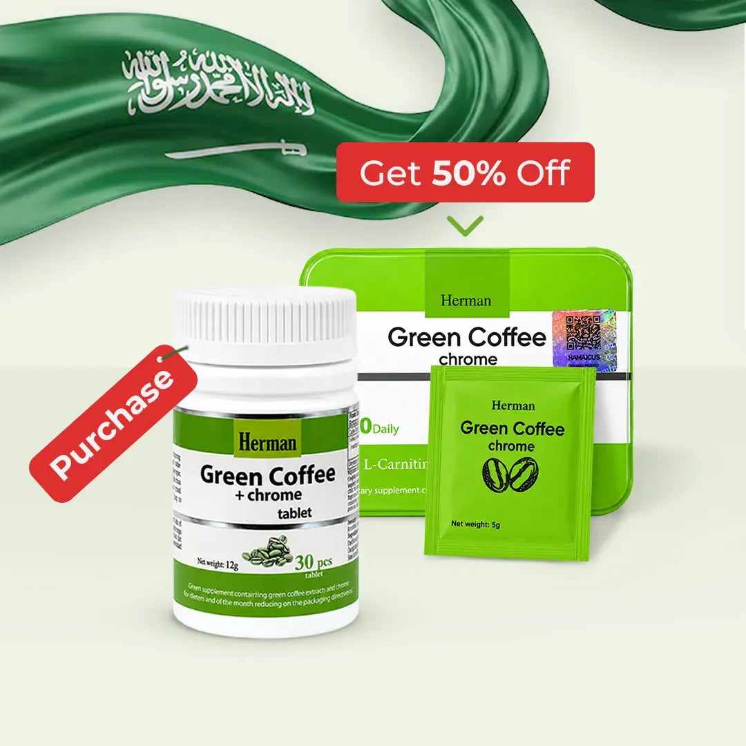 Buy 1 Green Coffee Chrome Tabs Pack, Get 50% Off Green Coffee Chrome Sachets