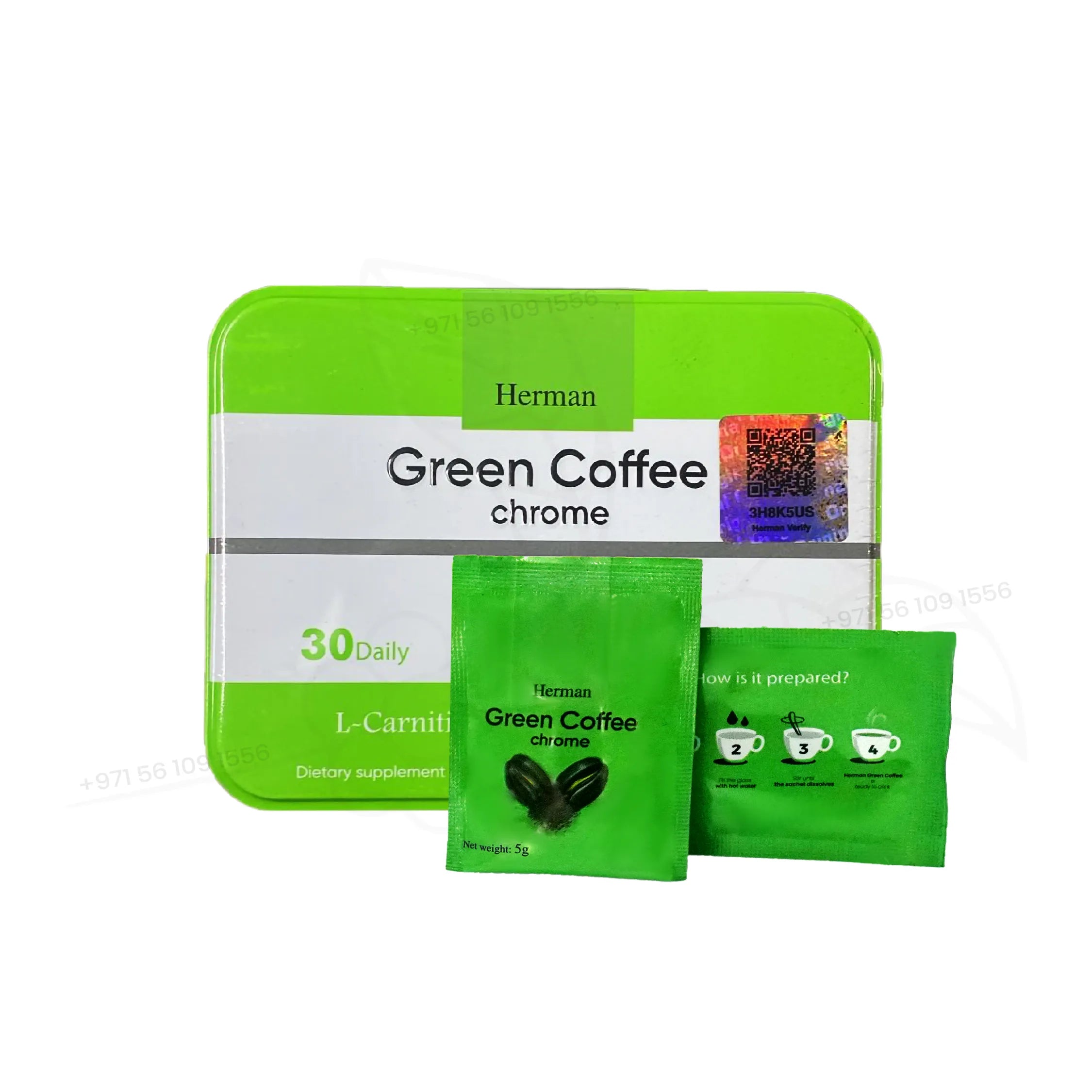 Herman Green Coffee Chrome in UAE & KSA - 30 Sachets